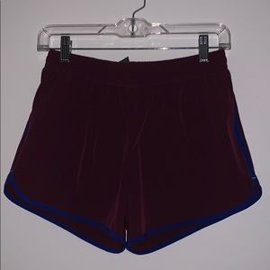 Maroon running shorts